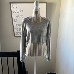 Cropped grey knit nasty gal sweater